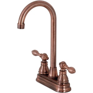 image:imageKingston Brass KB492ACL American Classic TwoHandle 2Hole Deck Mount Bar Faucet in Polished BrassAntique Copper