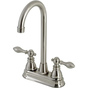 image:imageKingston Brass KB492ACL American Classic TwoHandle 2Hole Deck Mount Bar Faucet in Polished BrassBrushed Nickel