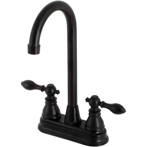 image:imageKingston Brass KB492ACL American Classic TwoHandle 2Hole Deck Mount Bar Faucet in Polished BrassMatte Black