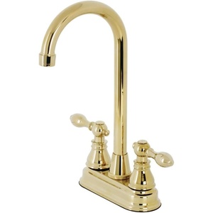 image:imageKingston Brass KB492ACL American Classic TwoHandle 2Hole Deck Mount Bar Faucet in Polished BrassPolished Brass