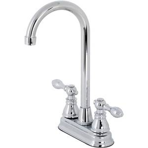 image:imageKingston Brass KB492ACL American Classic TwoHandle 2Hole Deck Mount Bar Faucet in Polished BrassPolished Chrome