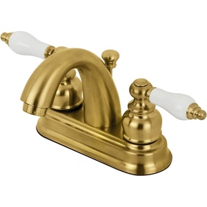 image:imageKingston Brass KB5611PL Restoration 4Inch Centerset Lavatory Faucet Polished ChromeBrushed Brass