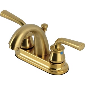 image:imageKingston Brass KB5613RXL Restoration 4Inch Centerset Bathroom Faucet with PopUp Drain Antique BrassBrushed Brass