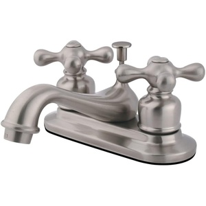 image:imageKingston Brass KB601AX Teapot Faucet with Metal Cross Handle amp PopUp Polished Chrome412 Spout ReachBrushed Nickel