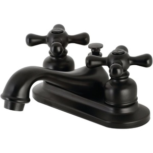 image:imageKingston Brass KB601AX Teapot Faucet with Metal Cross Handle amp PopUp Polished Chrome412 Spout ReachMatte Black