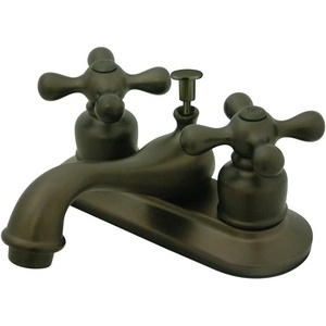 image:imageKingston Brass KB601AX Teapot Faucet with Metal Cross Handle amp PopUp Polished Chrome412 Spout ReachOil Rubbed Bronze