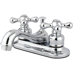 image:imageKingston Brass KB601AX Teapot Faucet with Metal Cross Handle amp PopUp Polished Chrome412 Spout ReachPolished Chrome