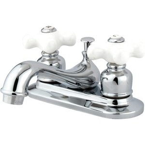 image:imageKingston Brass KB601PX Restoration 4Inch Centerset Lavatory Faucet with Porcelain Cross Handle Polished ChromePolished Chrome