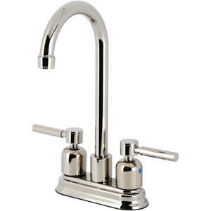 image:imageKingston Brass KB8490DL Concord TwoHandle 2Hole Deck Mount Bar Faucet in Matte BlackPolished Nickel