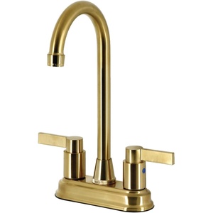 image:imageKingston Brass KB849NDLAC NuvoFusion TwoHandle 2Hole Deck Mount Bar Faucet in Antique CopperBrushed Brass