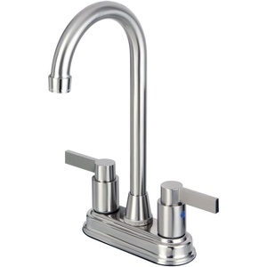 image:imageKingston Brass KB849NDLAC NuvoFusion TwoHandle 2Hole Deck Mount Bar Faucet in Antique CopperBrushed Nickel
