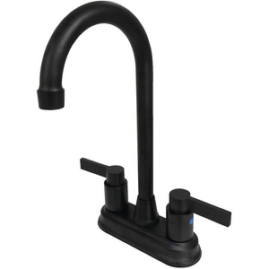 image:imageKingston Brass KB849NDLAC NuvoFusion TwoHandle 2Hole Deck Mount Bar Faucet in Antique CopperMatte Black