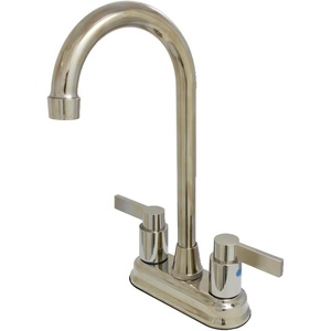 image:imageKingston Brass KB849NDLAC NuvoFusion TwoHandle 2Hole Deck Mount Bar Faucet in Antique CopperPolished Nickel
