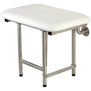 image:imageKingston Brass KBSS2216P 22Inch X 16Inch Wall Mount Fold Down Shower Seat with Legs Support in Brushed Stainless Steel