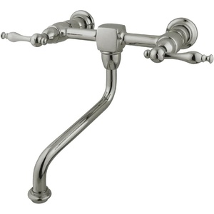 image:imageKingston Brass KS1212NL Wall Mount Bathroom Faucet Polished BrassBrushed Nickel