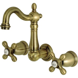 image:imageKingston Brass KS1221AX Heritage Wall Mount Bathroom Faucet Polished ChromeAntique Brass