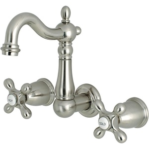 image:imageKingston Brass KS1221AX Heritage Wall Mount Bathroom Faucet Polished ChromeBrushed Nickel
