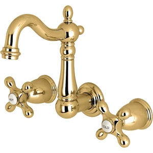 image:imageKingston Brass KS1221AX Heritage Wall Mount Bathroom Faucet Polished ChromePolished Brass