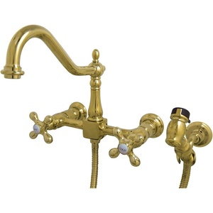 image:imageKingston Brass KS1242AXBS Heritage Bridge Kitchen Faucet Polished Brass 85 x 813 x 225Polished Brass
