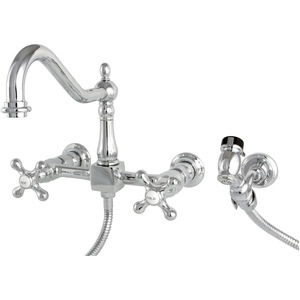 image:imageKingston Brass KS1242AXBS Heritage Bridge Kitchen Faucet Polished Brass 85 x 813 x 225Polished Chrome