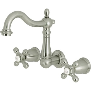 image:imageKingston Brass KS1253AX 8Inch Center Wall Mount Bathroom Faucet Antique BrassBrushed Nickel