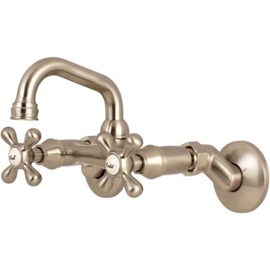 image:imageKingston Brass KS212SB Kingston TwoHandle 2Hole Wall Mount Bar Faucet in Brushed BrassBrushed Nickel