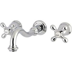 image:imageKingston Brass KS3127AX 8Inch Center Wall Mount Bathroom Faucet Brushed BrassPolished Chrome