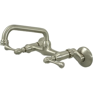 image:imageKingston Brass KS313SN Magellan Wall Mount Kitchen Faucet Satin Nickel 6Inch to 812Inch CenterBrushed Nickel