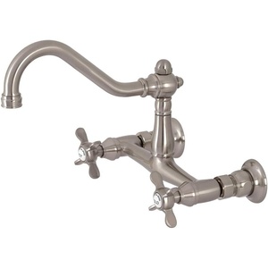image:imageKingston Brass KS3246BEX 8 Center Wall Mount Bathroom Faucet Polished NickelBrushed Nickel