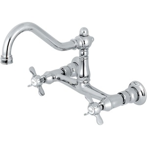 image:imageKingston Brass KS3246BEX 8 Center Wall Mount Bathroom Faucet Polished NickelPolished Chrome