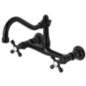 image:imageKingston Brass KS3247AX 8Inch Center Wall Mount Bathroom Faucet Brushed BrassMatte Black
