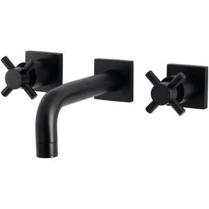 image:imageKingston Brass KS6120DX Concord TwoHandle Wall Mount Bathroom Faucet Matte BlackMatte Black