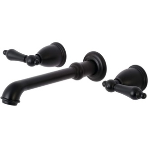 image:imageKingston Brass KS7126AL 8Inch Center Wall Mount Bathroom Faucet Polished NickelMatte Black