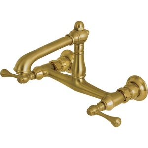 image:imageKingston Brass KS7245BL Wall Mount Bathroom Faucet Oil Rubbed BronzeBrushed Brass