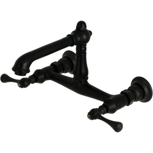 image:imageKingston Brass KS7245BL Wall Mount Bathroom Faucet Oil Rubbed BronzeMatte Black