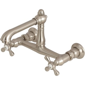 image:imageKingston Brass KS7246AX 8Inch Center Wall Mount Bathroom Faucet Polished NickelBrushed Nickel