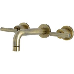 image:imageKingston Brass KS8120CML Manhattan 2Handle 8 in Wall Mount Bathroom Faucet Matte BlackAntique Brass