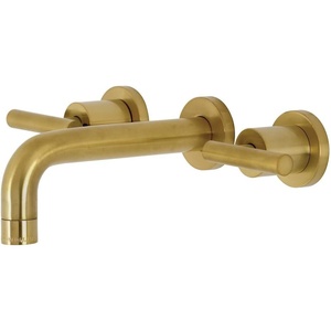 image:imageKingston Brass KS8120CML Manhattan 2Handle 8 in Wall Mount Bathroom Faucet Matte BlackBrushed Brass