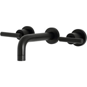 image:imageKingston Brass KS8120CML Manhattan 2Handle 8 in Wall Mount Bathroom Faucet Matte BlackMatte Black