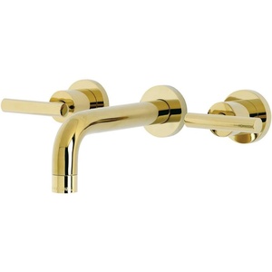 image:imageKingston Brass KS8120CML Manhattan 2Handle 8 in Wall Mount Bathroom Faucet Matte BlackPolished Brass