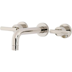image:imageKingston Brass KS8120CML Manhattan 2Handle 8 in Wall Mount Bathroom Faucet Matte BlackPolished Nickel