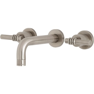 image:imageKingston Brass KS8122ML Milano 2Handle 8 in Wall Mount Bathroom Faucet Polished BrassBrushed Nickel