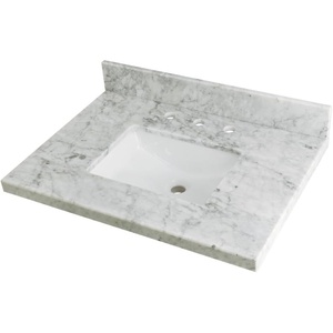 image:imageKingston Brass KVPB3022M38SQ Templeton 30Inch Carrara Marble Vanity Sink Top 8 Faucet Drillings in Carrara MarbleCarrara Marble