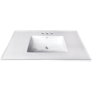 image:imageKingston Brass LBT31227W34 Continental 31Inch Ceramic Vanity Sink Top 4 Faucet Drillings in White