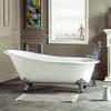 image:imageAqua Eden NHVCT7D653129B2 61Inch Cast Iron Single Slipper Clawfoot Tub with 7Inch Faucet Drillings WhitePolished BrassWhitePolished Chrome