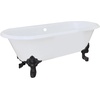 image:imageAqua Eden VCTDE7232NL5 72Inch Cast Iron Double Ended Clawfoot Tub No Faucet Drillings WhiteOil Rubbed Bronze