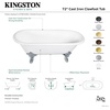 image:imageAqua Eden VCTDE7232NL5 72Inch Cast Iron Double Ended Clawfoot Tub No Faucet Drillings WhiteOil Rubbed Bronze