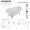 image:imageAqua Eden VTDS672924JNH0 67 Acrylic Oval Double Ended Clawfoot Tub No Faucet Drillings Glossy WhiteMatte Black