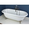 image:imageKingston Brass Aqua Eden VCTND663013NB8 Cast Iron Double Ended Clawfoot Bathtub with Brushed Nickel Feet without FaucetDrillings 66Inch WhiteBrushed Nickel