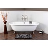 image:imageKingston Brass Aqua Eden VCTND663013NB8 Cast Iron Double Ended Clawfoot Bathtub with Brushed Nickel Feet without FaucetDrillings 66Inch WhiteBrushed Nickel